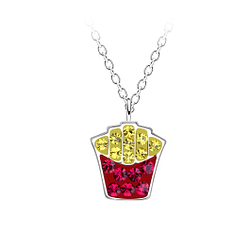 Silver French Fries Necklace - 20250
