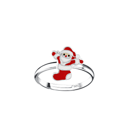 Silver Santa Adjustable Ring - 20225