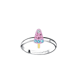 Silver Ice Cream Adjustable Ring - 20255