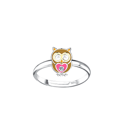 Silver Owl Adjustable Ring - 20896