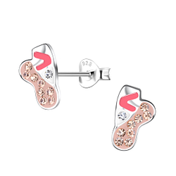 Silver Ballerina Shoe Stud Earrings - 20291