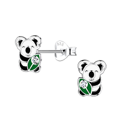 Silver Koala Stud Earrings - 20310