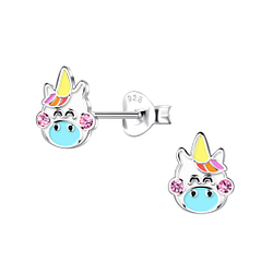 Silver Unicorn Stud Earrings - 20396 Silver Unicorn Stud Earrings - 20396