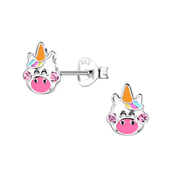 Silver Unicorn Stud Earrings - 20397