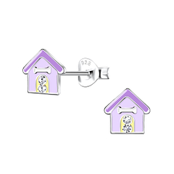 Silver Dog House Stud Earrings - 20389 Silver Dog House Stud Earrings - 20389