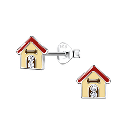 Silver Dog House Stud Earrings - 20388 Silver Dog House Stud Earrings - 20388