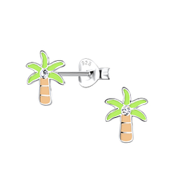Silver Palm Tree Stud Earrings - 20305 Silver Palm Tree Stud Earrings - 20305