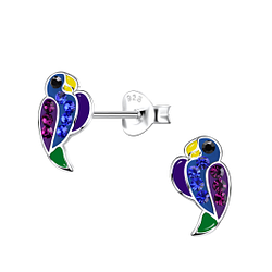 Silver Parrot Stud Earrings - 20365