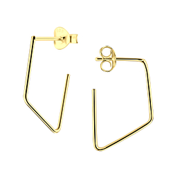 Silver Geometric Stud Earrings - 17538