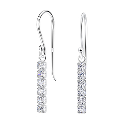Silver Tennis Bar Earrings - 20540
