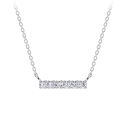 Silver Tennis Bar Necklace - 20545