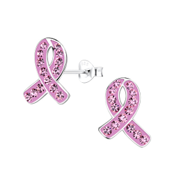Silver Ribbon Stud Earrings - 20491