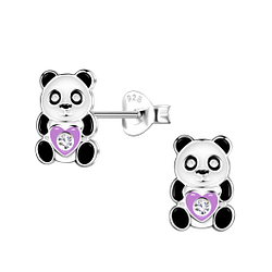 Silver Panda Stud Earrings - 20496 Silver Panda Stud Earrings - 20496