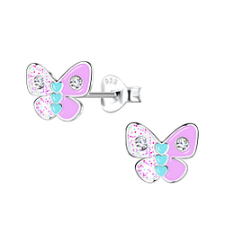 Silver Butterfly Stud Earrings - 20494
