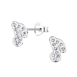 Silver Music Note Stud Earrings - 20553