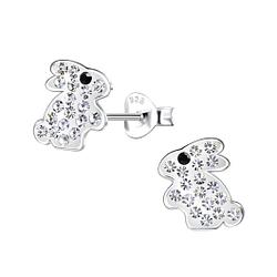 Silver Rabbit Stud Earrings - 20549