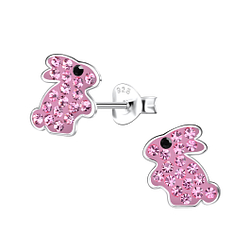 Silver Rabbit Stud Earrings - 20550