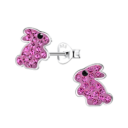 Silver Rabbit Stud Earrings - 20551