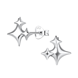 Silver Star Stud Earrings - 20479