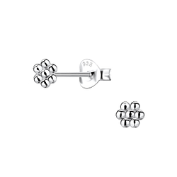 Silver Flower Stud Earrings - 20480