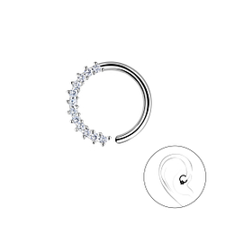 Silver Eternity Helix Hoop - 20639 Silver Eternity Helix Hoop - 20639