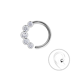 Silver Geometric Helix Hoop - 20638 Silver Geometric Helix Hoop - 20638