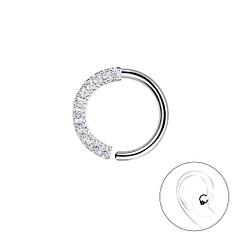 Silver Eternity Helix Hoop - 20640