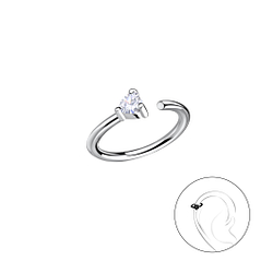 Silver Heart Helix Hoop - 20672 Silver Heart Helix Hoop - 20672