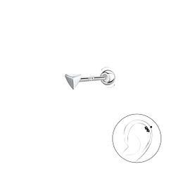 Silver Triangle Cartilage Stud with Ball Screw Back - 20448 Silver Triangle Cartilage Stud with Ball Screw Back - 20448