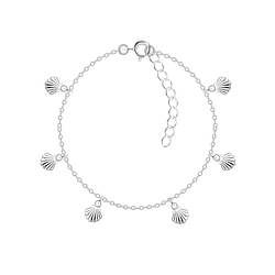 Silver Shell Charm Bracelet with Extension - 20813