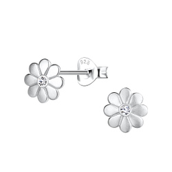 Silver Flower Stud Earrings - 20684