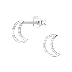 Silver Moon Stud Earrings - 20824