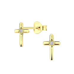 Silver Cross Stud Earrings - 20698