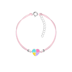 Silver Heart Cord Bracelet - 20811