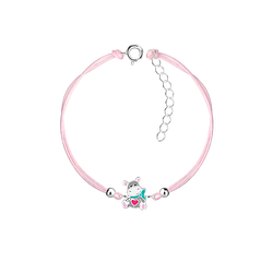 Silver Hippopotamus Cord Bracelet - 20800