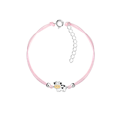 Silver Cow Cord Bracelet - 20799