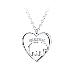 Silver Mama Heart Necklace - 20737