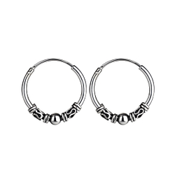 16mm Silver Bali Hoop Earrings - 20998 16mm Silver Bali Hoop Earrings - 20998