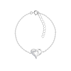 Silver Mother and Baby Heart Bracelet - 21081
