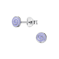 Silver Spiral Stud Earrings - 20851