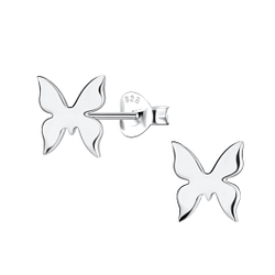 Silver Butterfly Stud Earrings - 20963