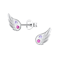 Silver Wing Stud Earrings - 20967