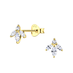 Silver Flower Stud Earrings - 21097