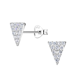 Silver Triangle Stud Earrings - 21083