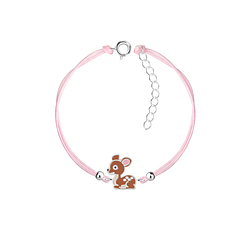 Silver Deer Cord Bracelet - 20888