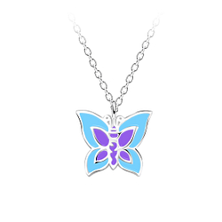 Silver Butterfly Necklace - 20891