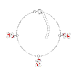 Silver Christmas Bear Bracelet - 20218