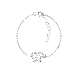 Silver Mom and Baby Elephant Bracelet - 21171