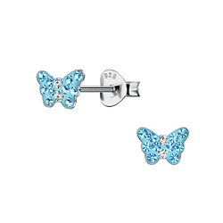 Silver Butterfly Stud Earrings - 21199 Silver Butterfly Stud Earrings - 21199