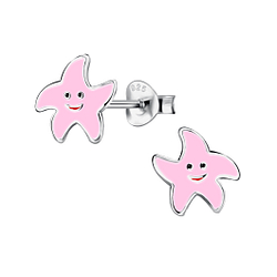 Silver Starfish Stud Earrings - 21163